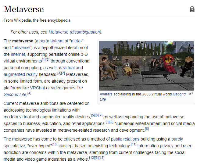 Metaverse Wikipedia
