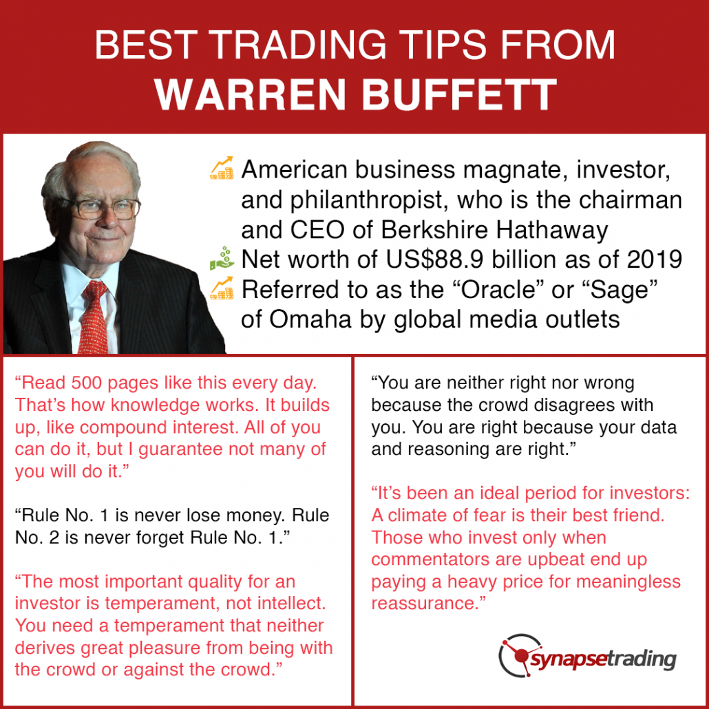 Infographic WARREN BUFFETT Best Trading Tips and Qutoes