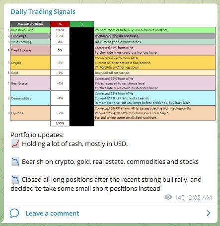 Trading Signals Portfolio 1 180822
