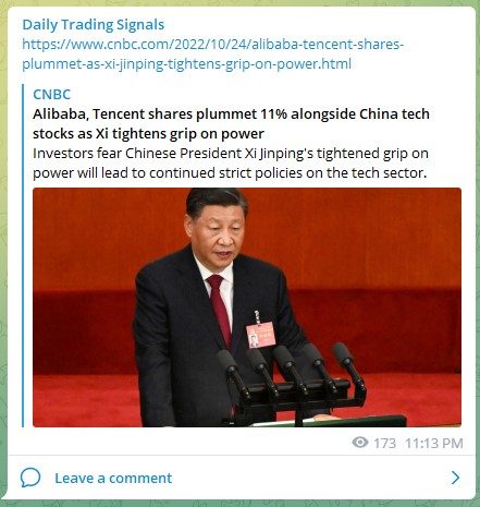 Trading Signals Tech Stocks China 221022