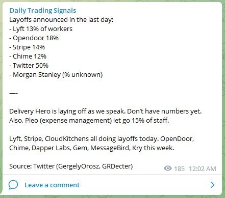 Trading Signals Layoff News 051122