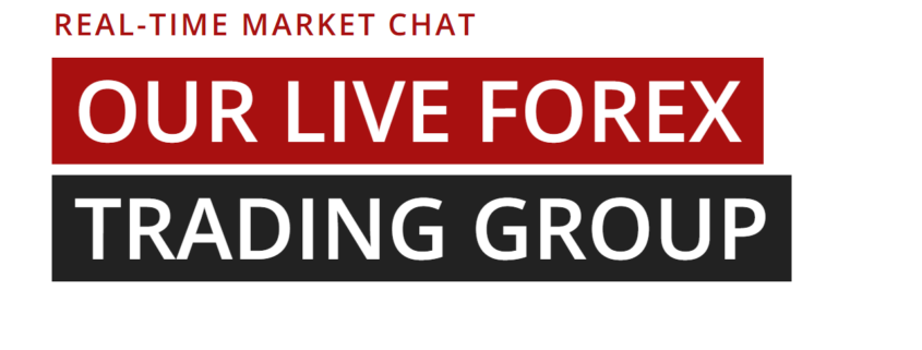 Title card: our live forex trading group, real-time market chat, Synapse Trading