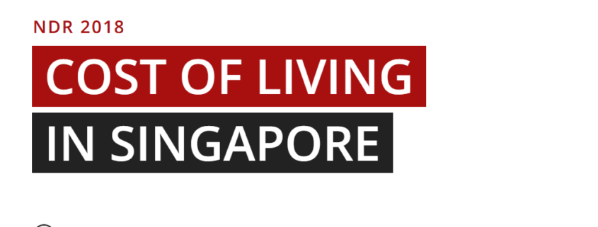 Title card: NDR 2018, the cost of living in Singapore, Synapse Trading