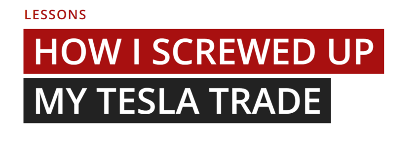 Title card: lessons from how I screwed up my Tesla stock trade, Synapse Trading