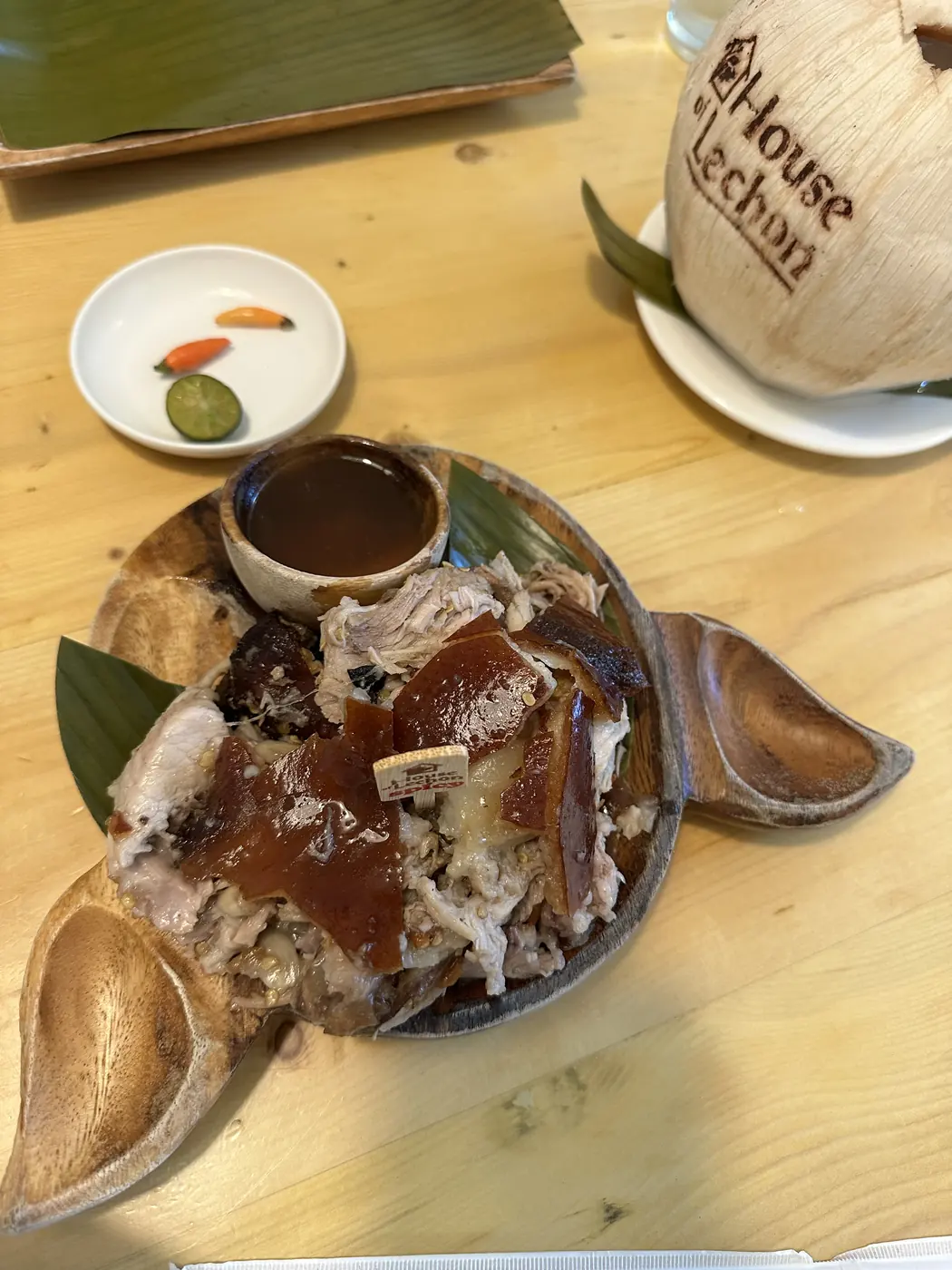 Lechon with the House of Lechon coconut