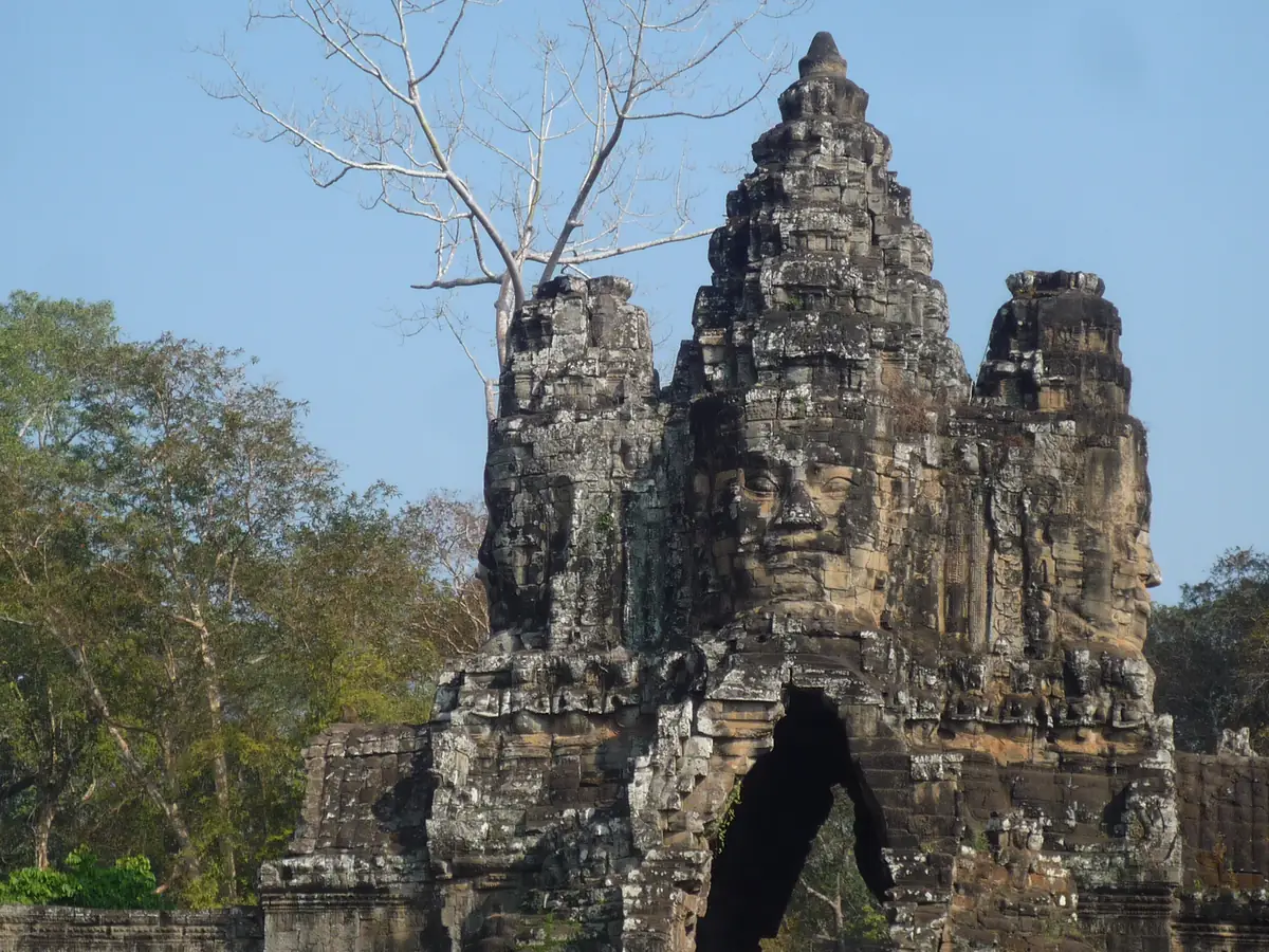 A stone face tower at Angkor Thom