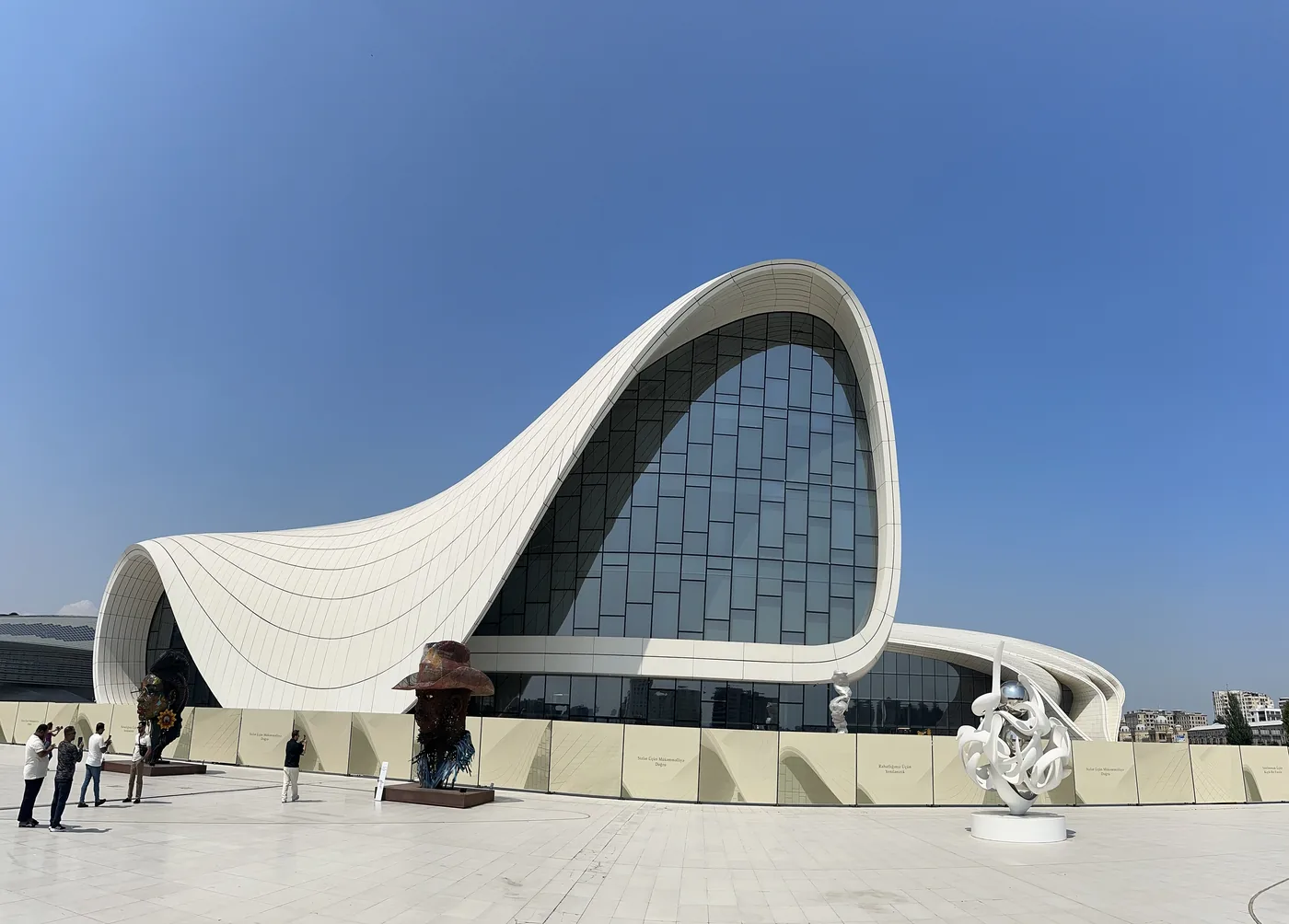 The white curved Heydar Aliyev Center in Baku, Azerbaijan