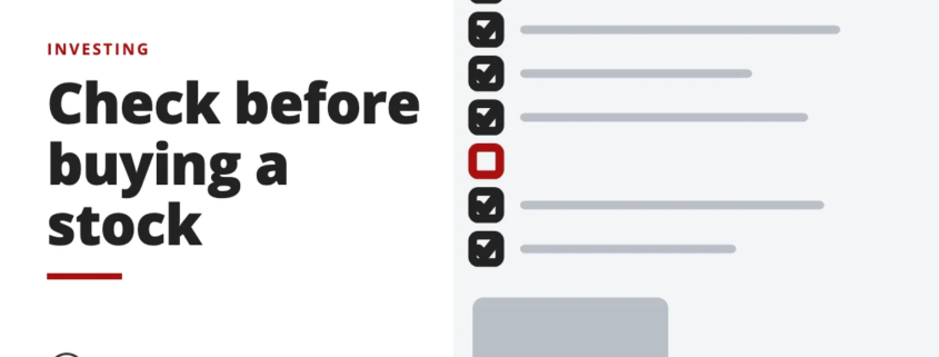 Check before buying a stock - investing