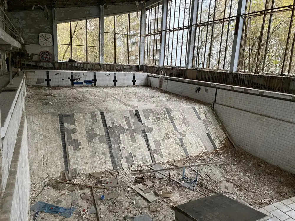 The empty swimming pool in Pripyat