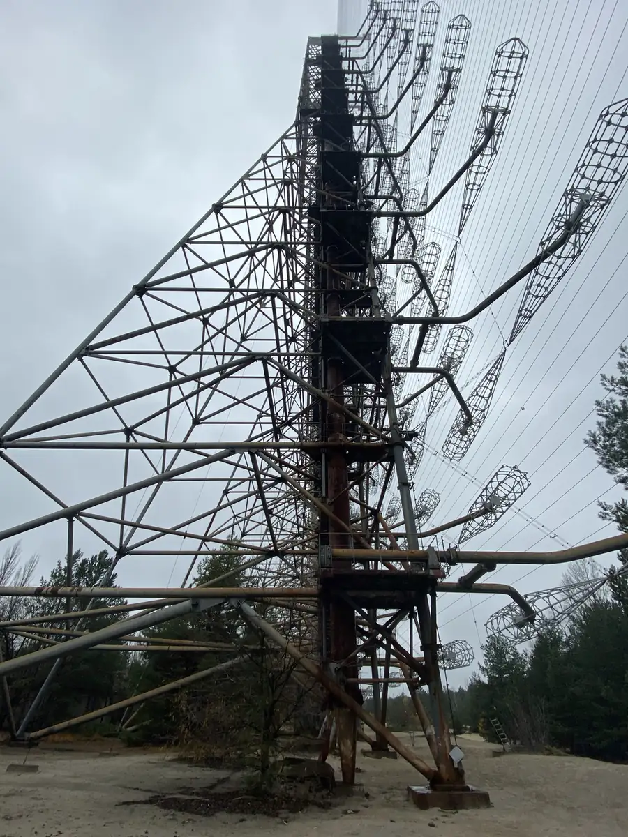 The rusted masts of the Duga radar in the Chernobyl zone