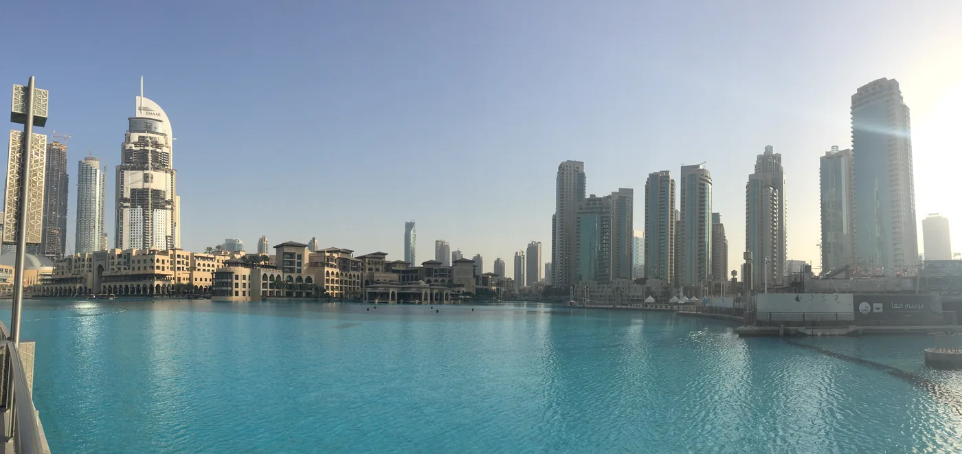 Downtown Dubai across the Burj Lake