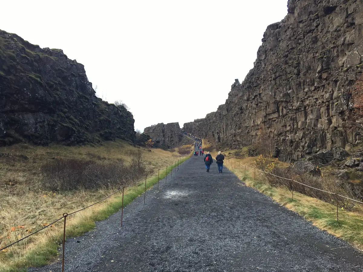 The Almannagjá path, Þingvellir