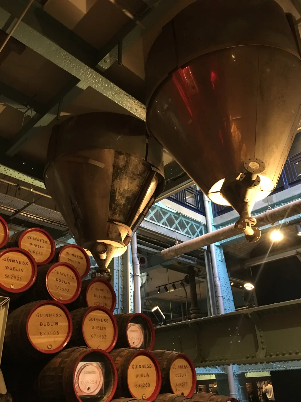 Copper vessels and barrels in the Guinness Storehouse