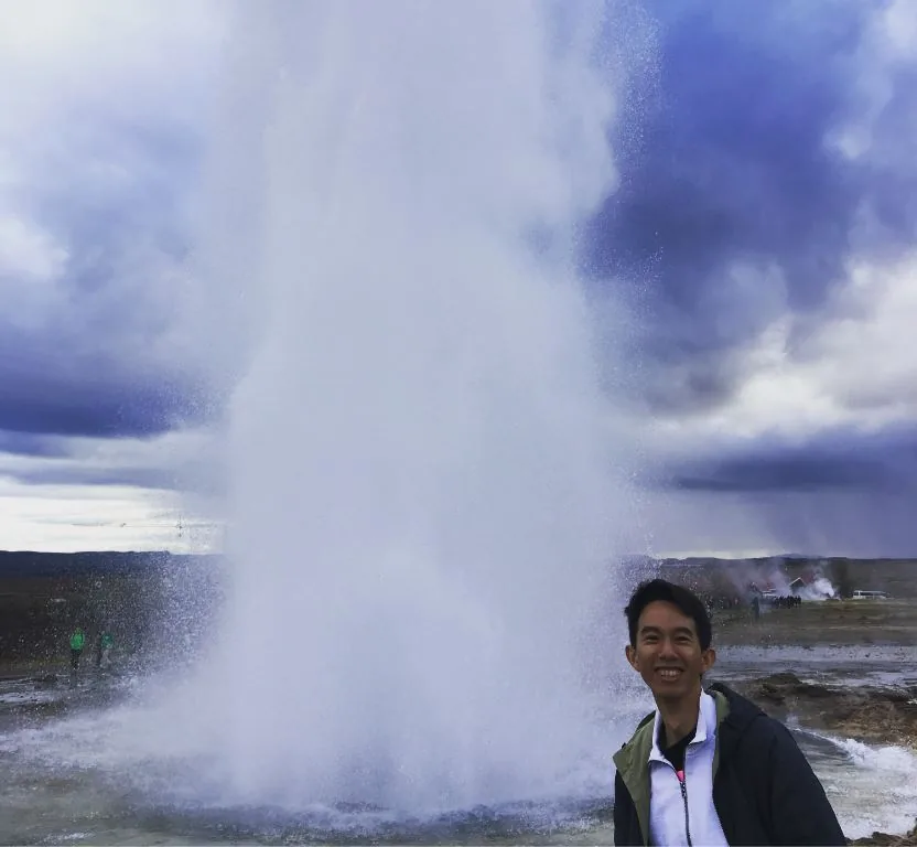 Strokkur erupting at Geysir