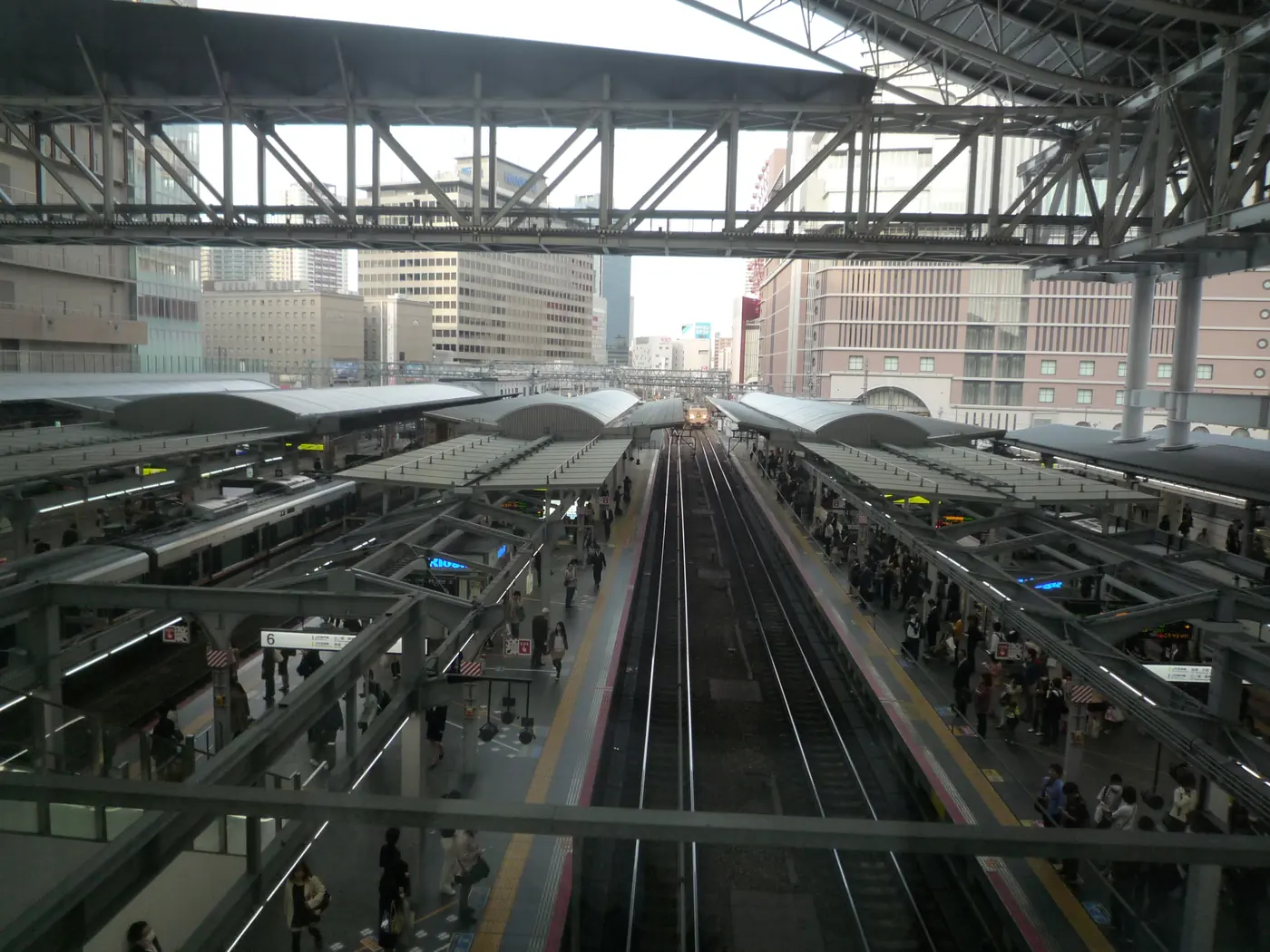 Osaka Station platforms from above