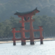 The Miyajima torii standing in the water