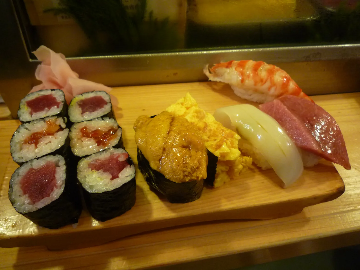 The sushi set at the Tsukiji counter