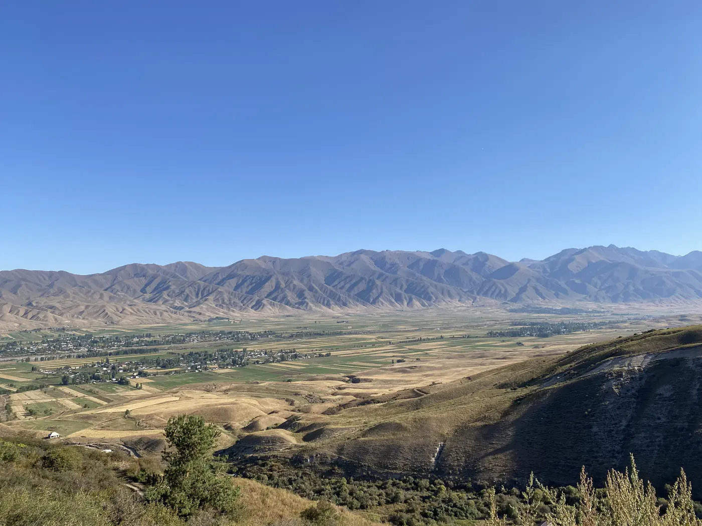 The Chong-Kemin valley from a ridge above the village