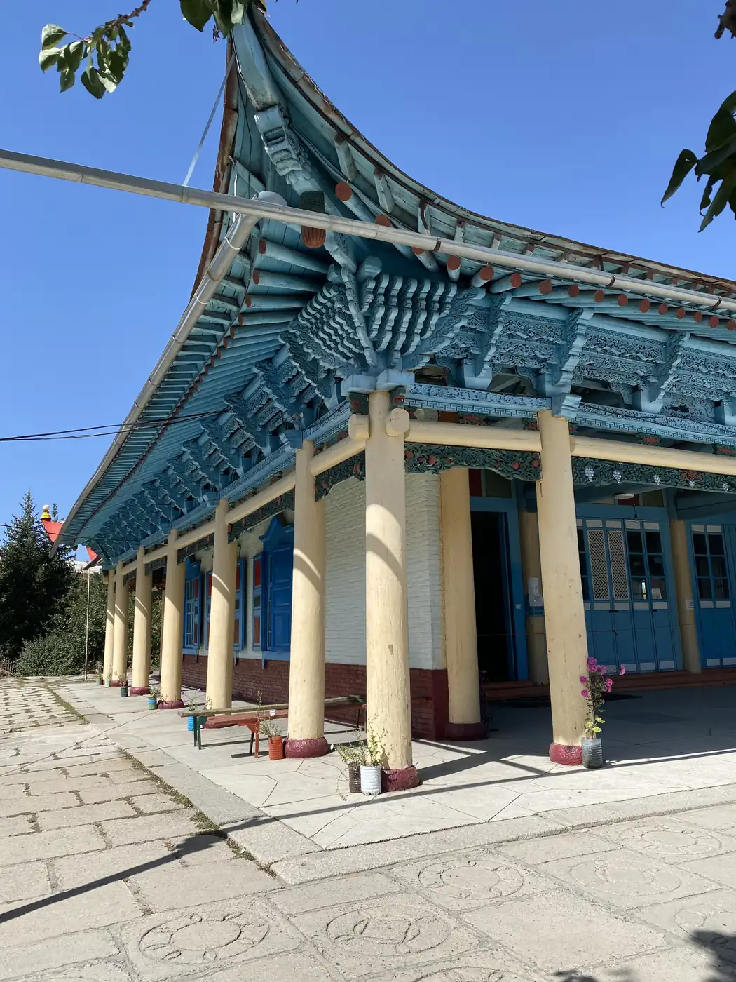 The wooden Dungan Mosque in Karakol with its curved Chinese-style roof