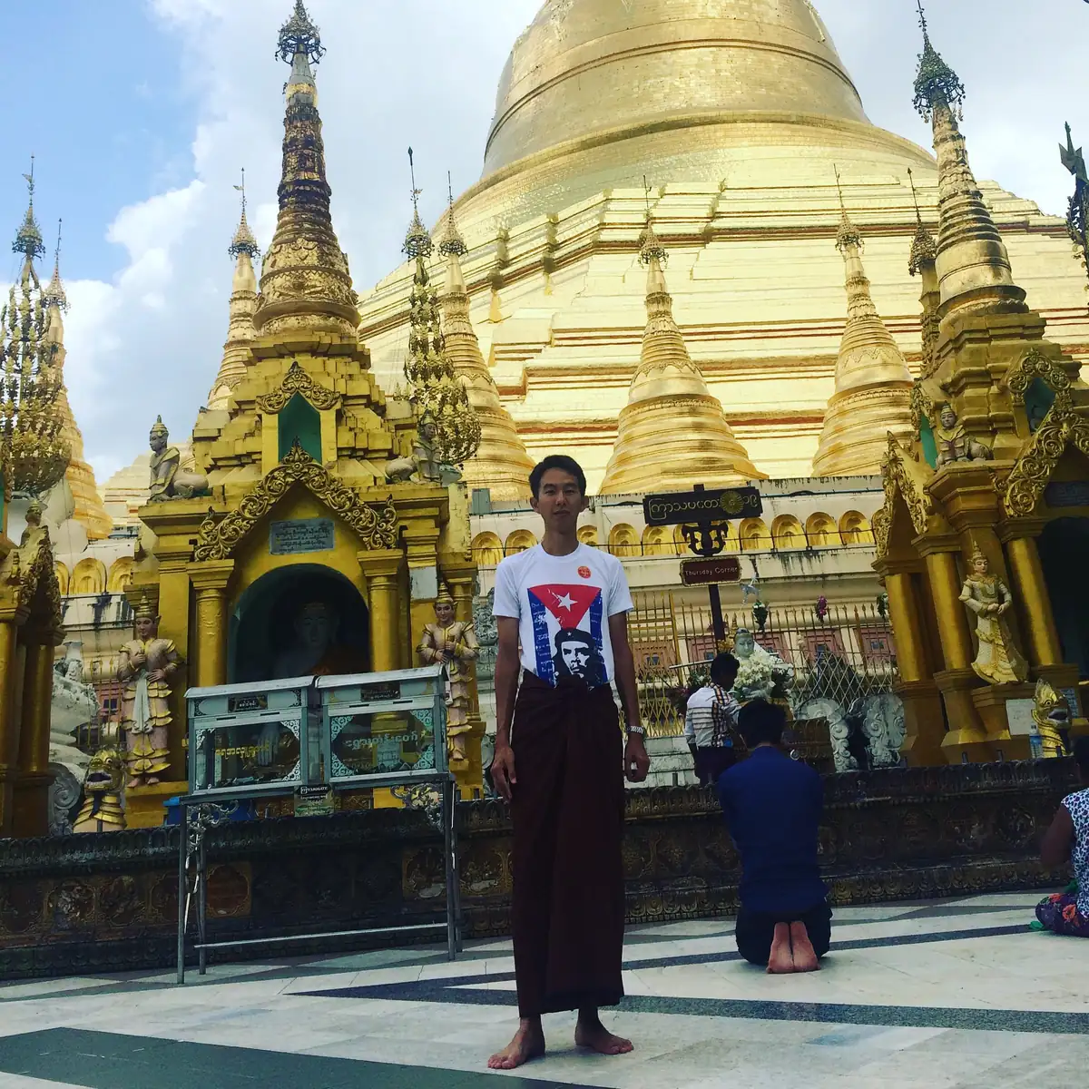 Spencer at the Shwedagon Pagoda, Yangon