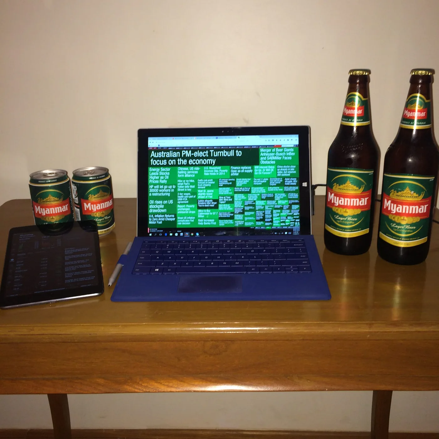Watching the Fed decision with a Myanmar Beer