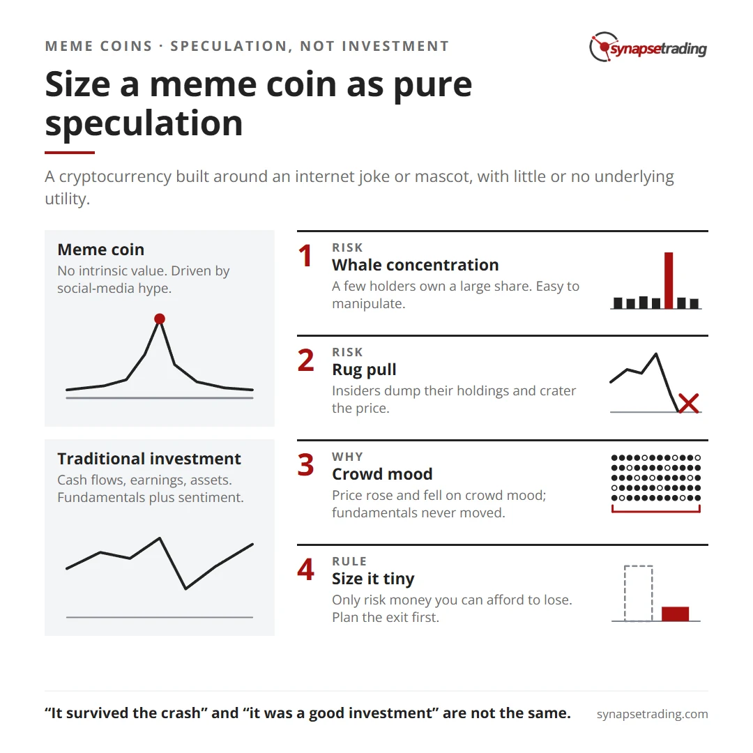 Size a meme coin as pure speculation. Summary card for the post: Pepecoin: The Meme Coin Craze That's Making Waves in the Crypto World.