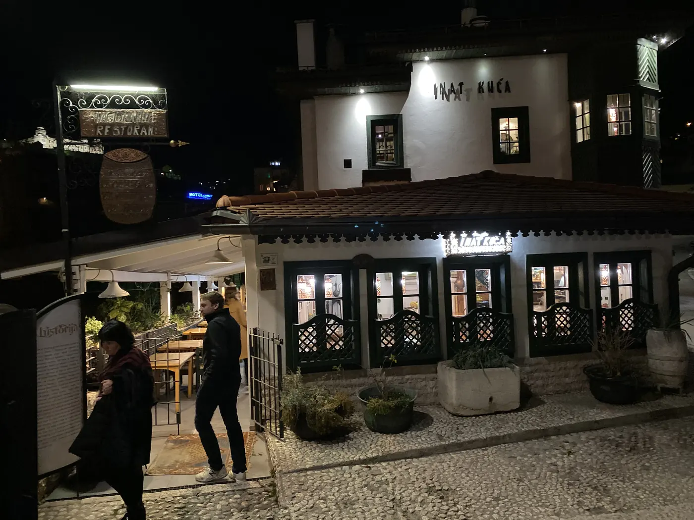 The Spite House, Inat Kuca, a white house with a dark wooden roof in Sarajevo