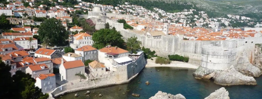 Dubrovnik's old town walls and harbour, Croatia