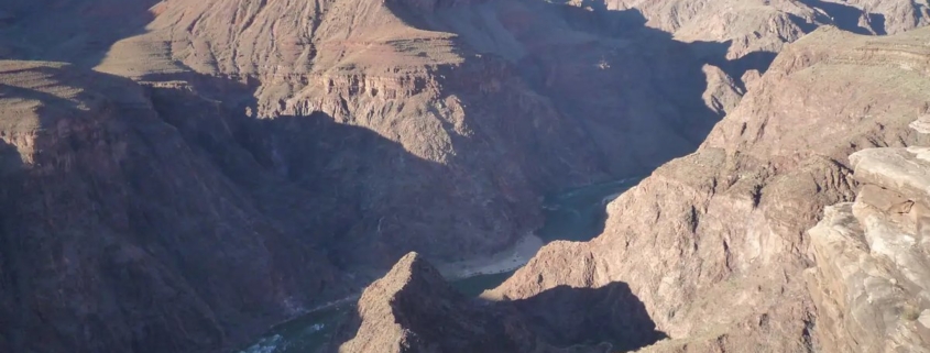The Grand Canyon and the Colorado River seen from the plateau