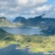 View over the Lofoten islands in Norway