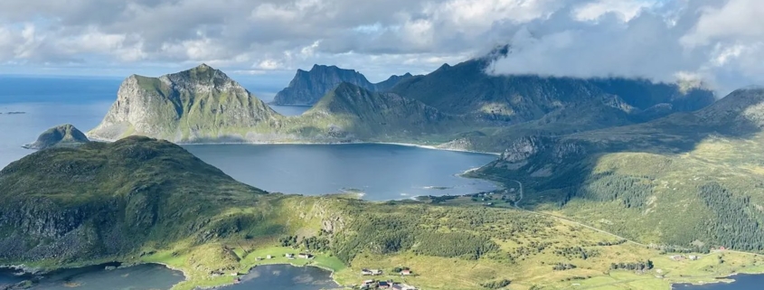 View over the Lofoten islands in Norway