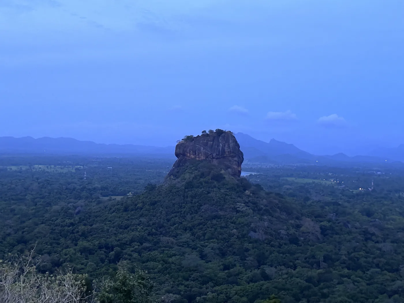 Sigiriya rock at dawn, from the top of Pidurangala