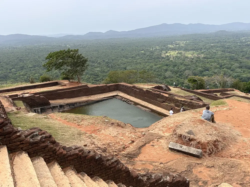 The palace ruins on top of Sigiriya