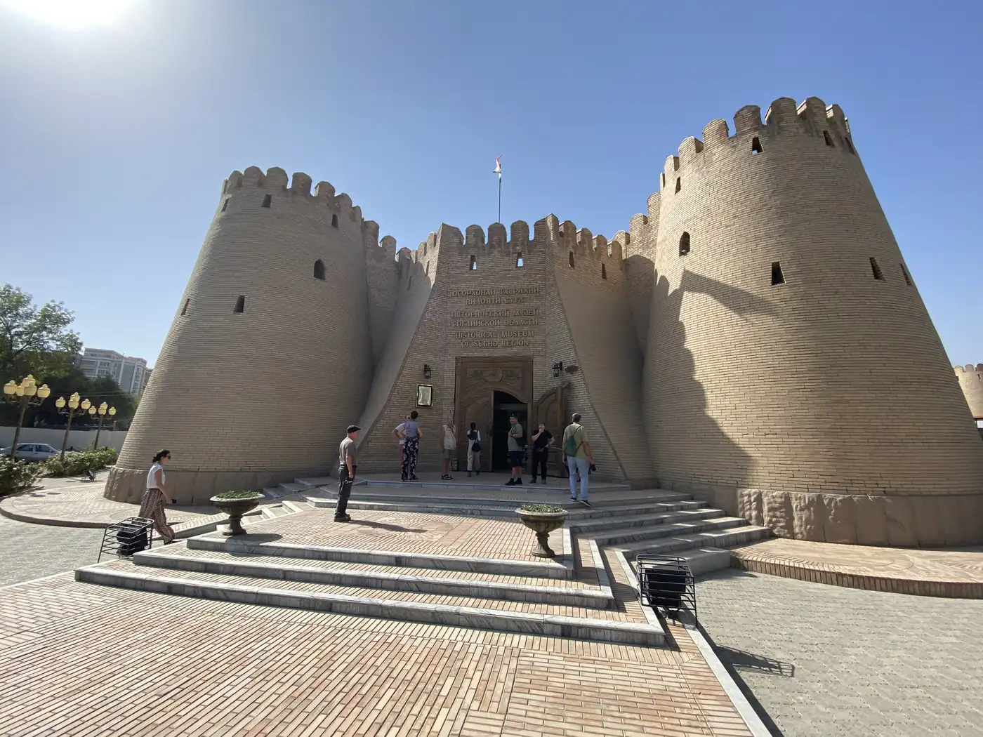 The round towers at the gate of Khujand fortress