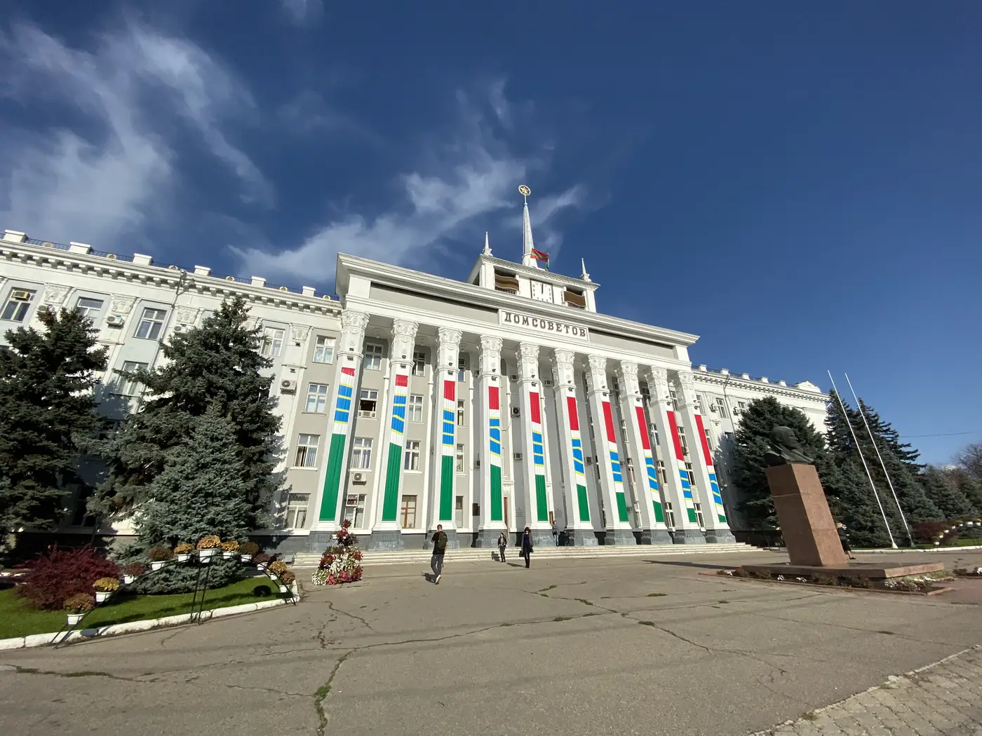 House of Soviets in Tiraspol with a Lenin bust