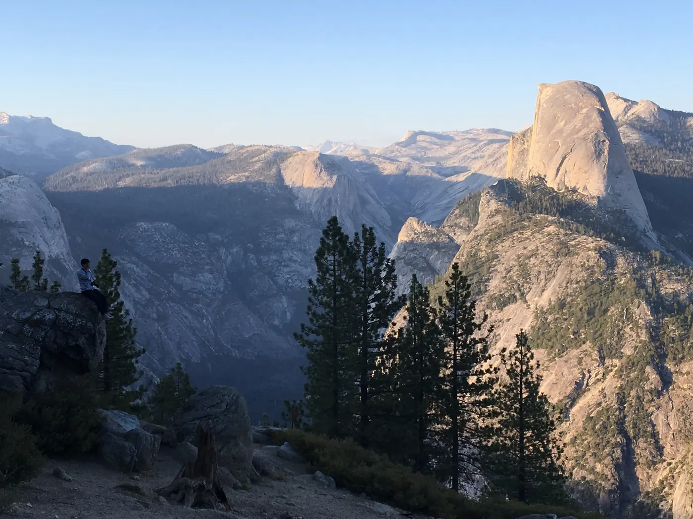 Half Dome from Glacier Point at evening