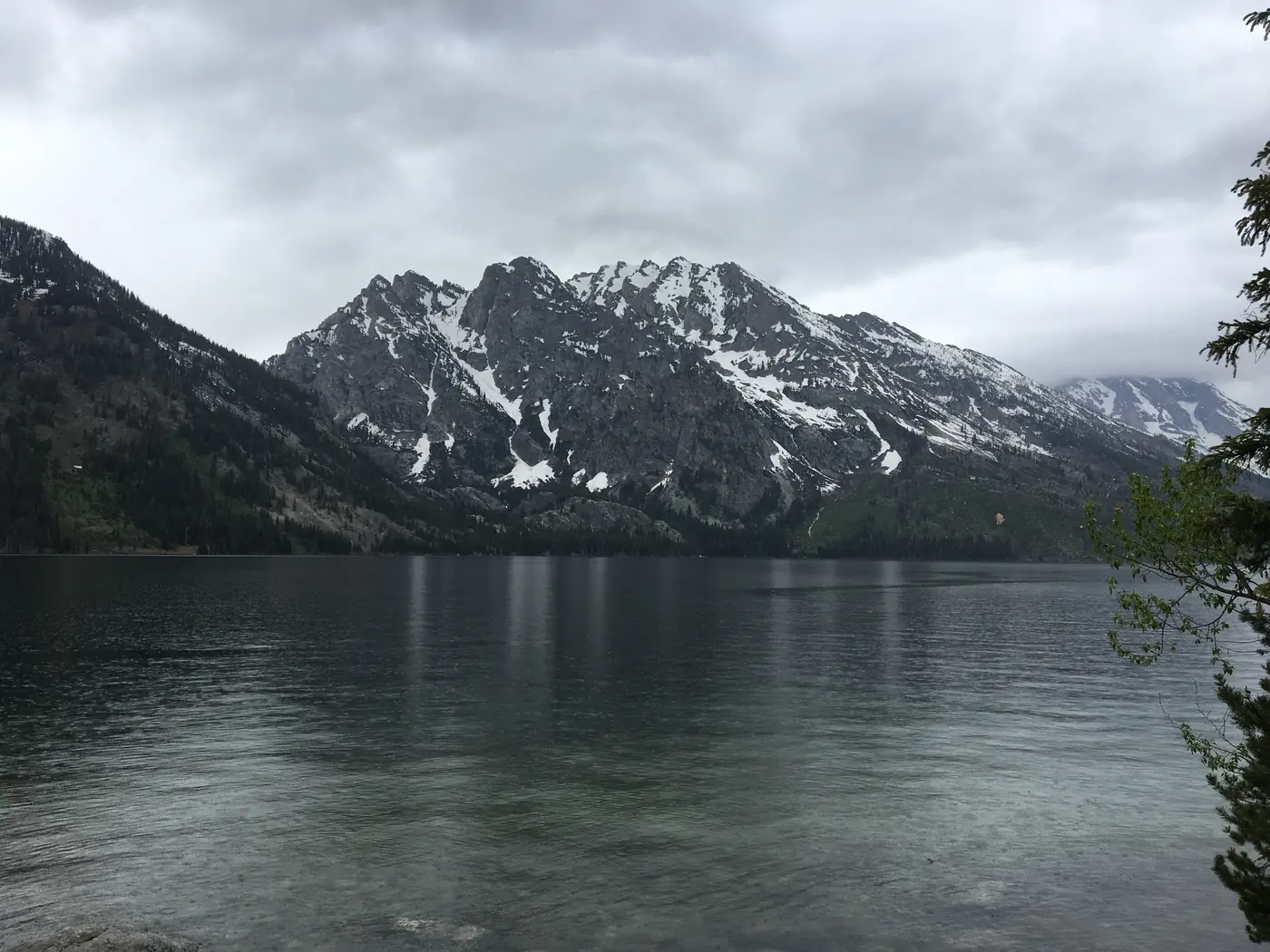 Jenny Lake under the snowy Tetons