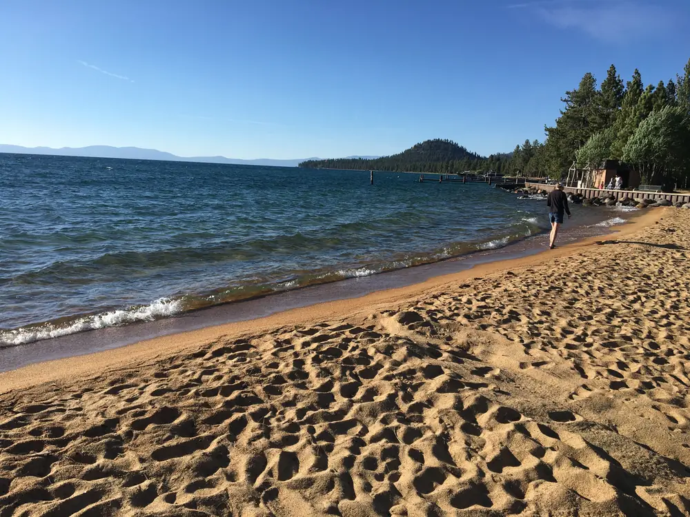 Lake Tahoe's sandy shore