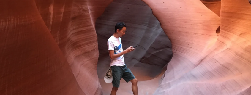 Spencer inside Antelope Canyon