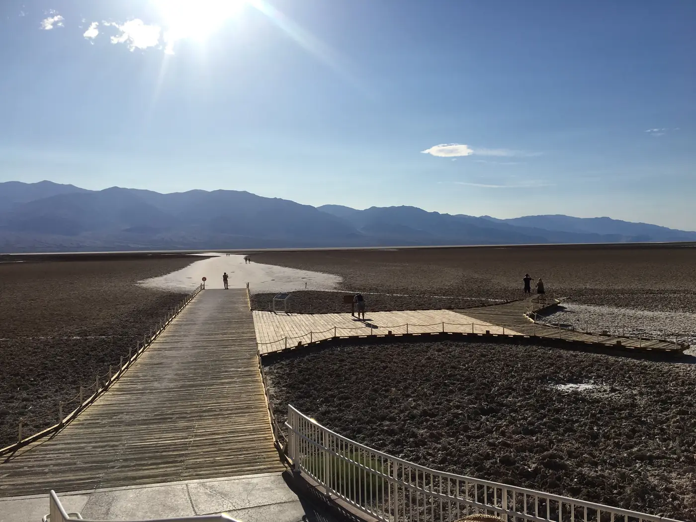 The Badwater boardwalk onto the salt flat