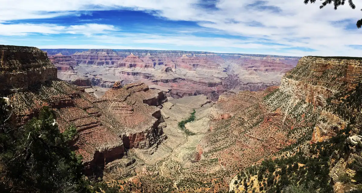 View from the Grand Canyon's South Rim down the Bright Angel Trail, Arizona